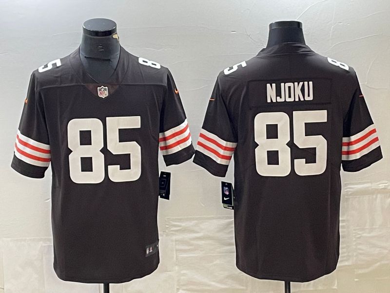 Men Cleveland Browns #85 Njoku brown 2023 Nike Vapor Limited NFL Jersey style 1->los angeles dodgers->MLB Jersey